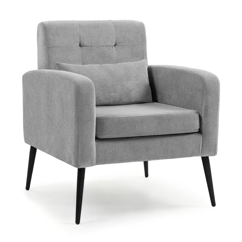 POLTRONA SITIAL OSLO CHENILLE GRIS SILLON RETRO MODERNO LIVING DORMITORIO - 1