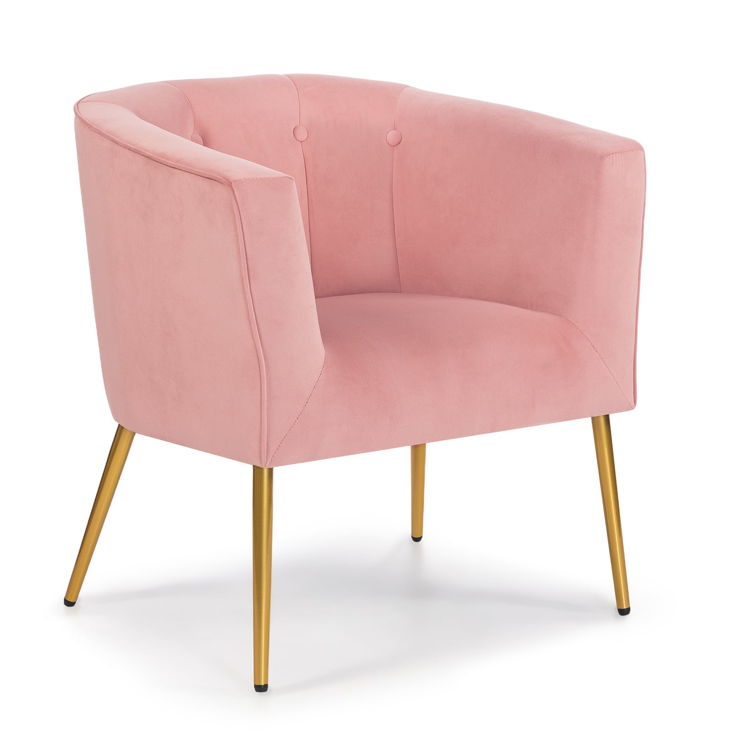 POLTRONA SITIAL AURORA SILLON MODERNO 1 CUERPO ROSA DE TERCIOPELO - 1