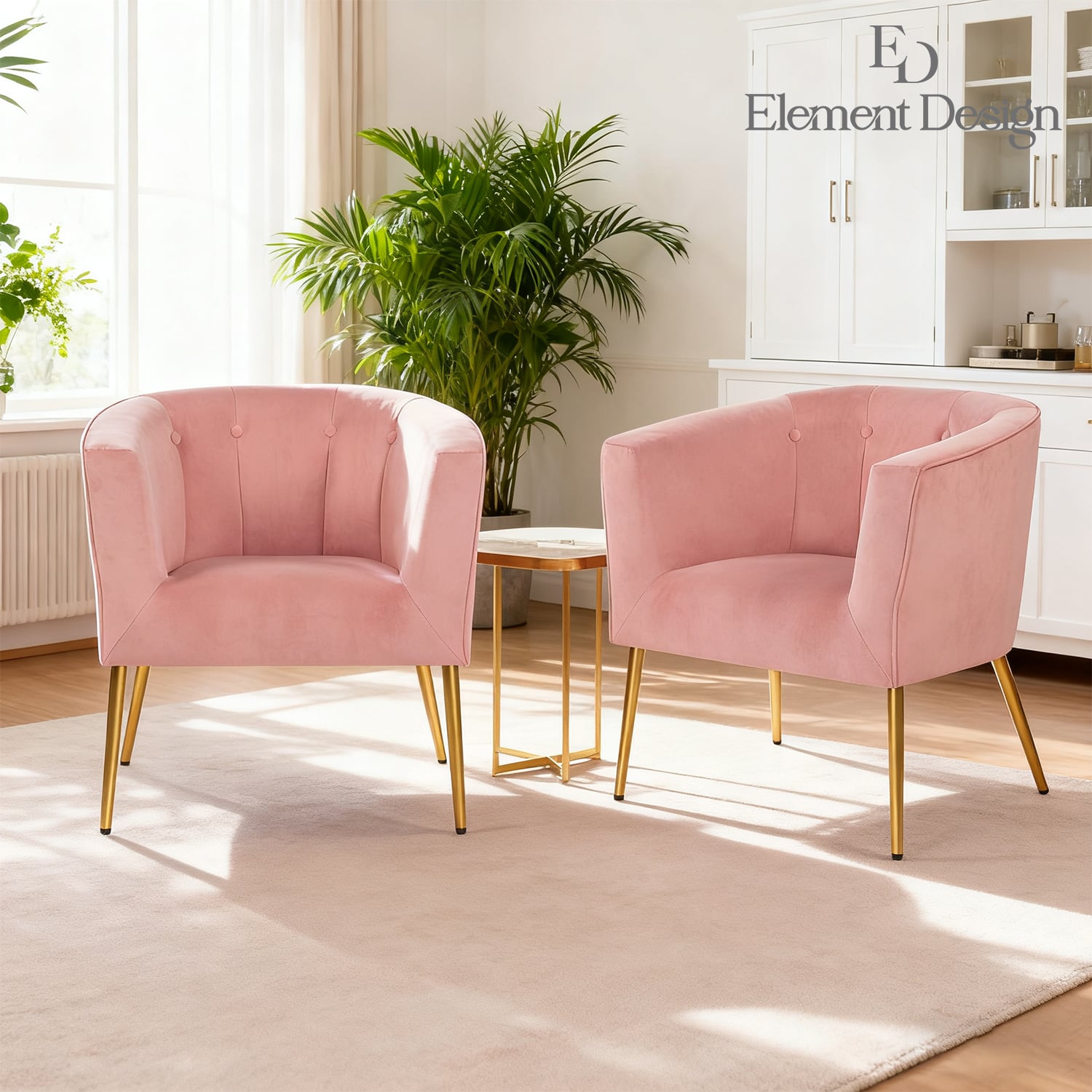 POLTRONA SITIAL AURORA SILLON MODERNO 1 CUERPO ROSA DE TERCIOPELO - 4