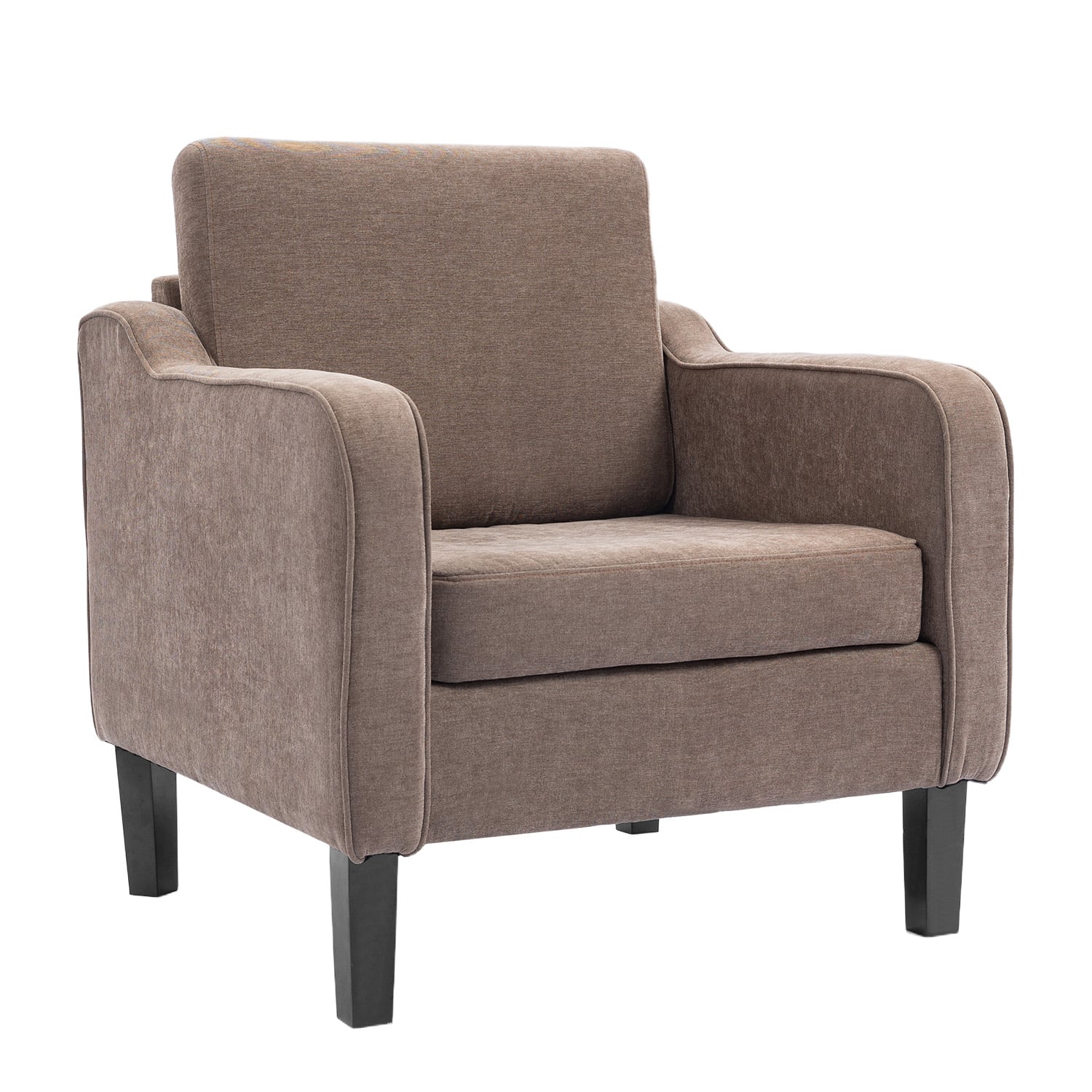 POLTRONA LYRE ACOLCHADA MODERNO MARRON PARA LIVING DORMITORIO CHENILLE SUAVE Y ESTILO - 1