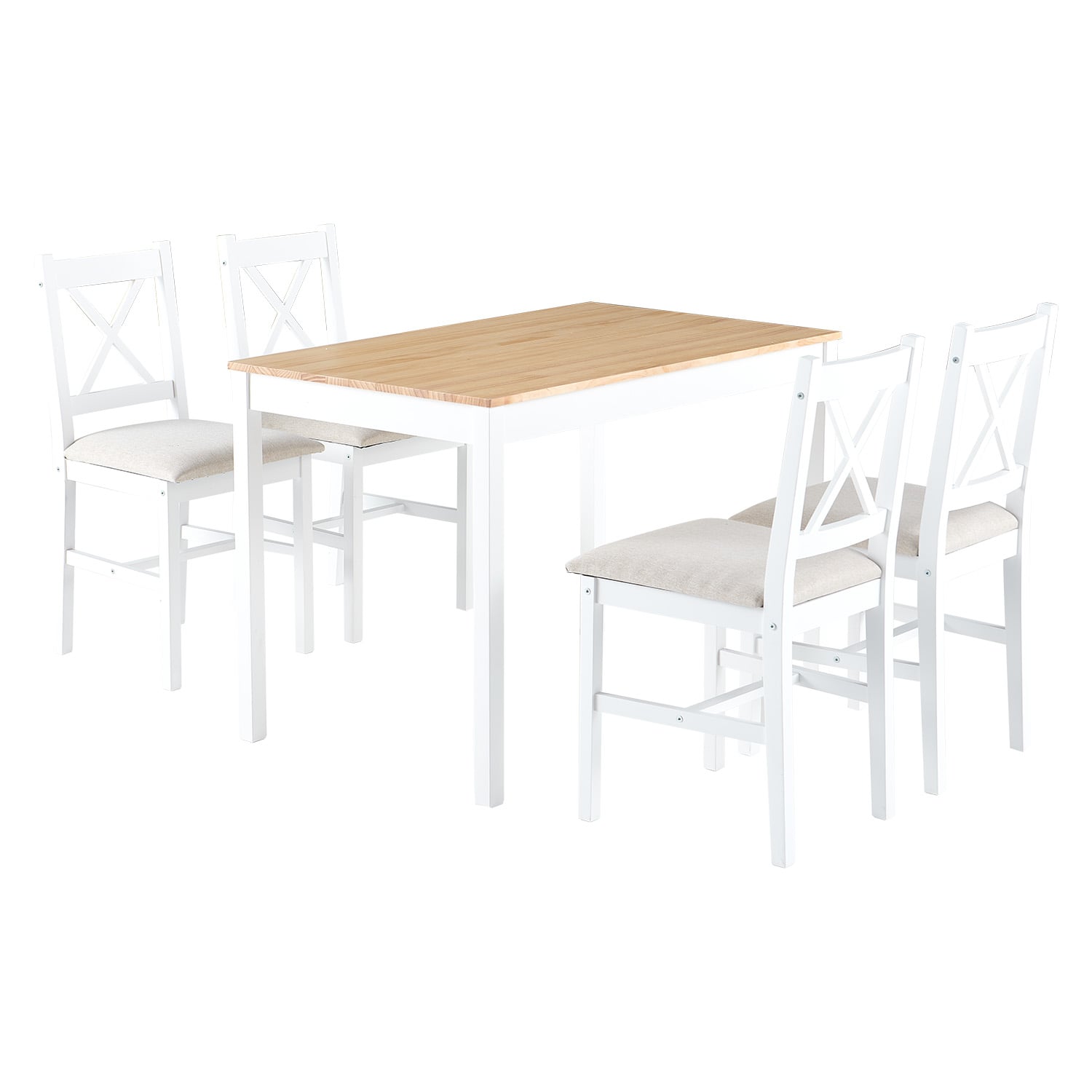 JUEGO DE COMEDOR 4 SILLAS MESA RECTANGULAR MODERNO 108X73X56CM - 1