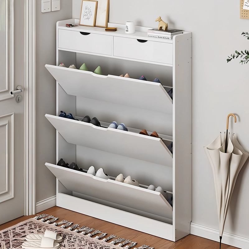 ZAPATERO ORGANIZADOR CON 3 PUERTAS Y 2 CAJONES, CAPACIDAD 12 PARES - 3