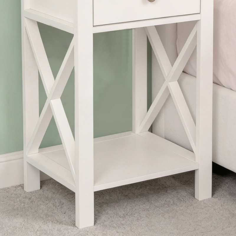 VELADOR 40X30X58CM BLANCO 1 CAJON INDUSTRIAL MDF MESAS LATERALES - 6