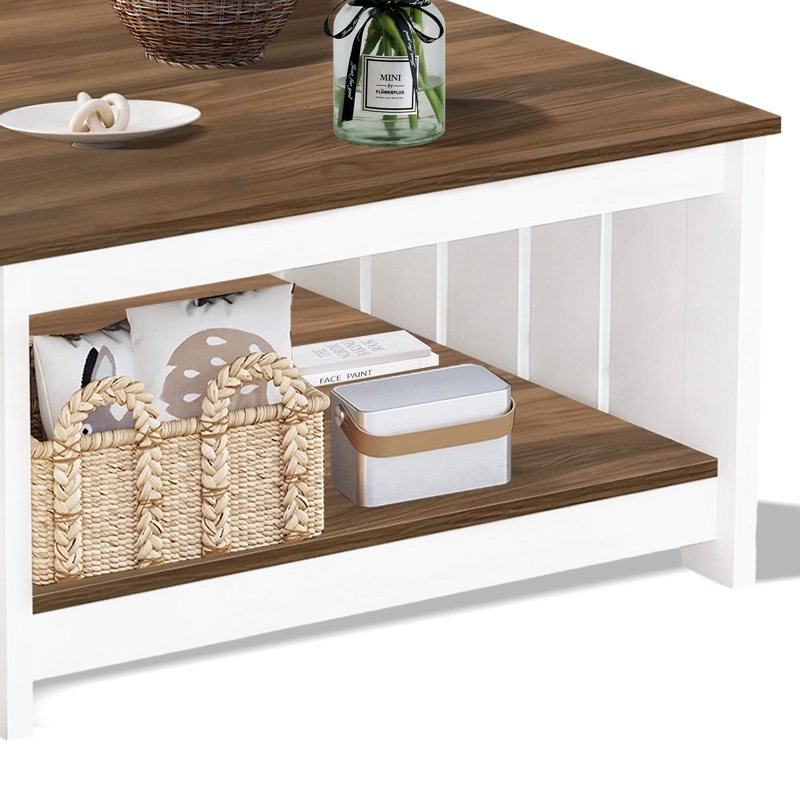 MESA DE CENTRO PARA SALA MINIMALISTAS MDF RECTANGULAR 80X80X46CM - 6