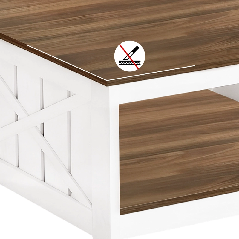 MESA DE CENTRO PARA SALA MINIMALISTAS MDF RECTANGULAR 80X80X46CM - 8