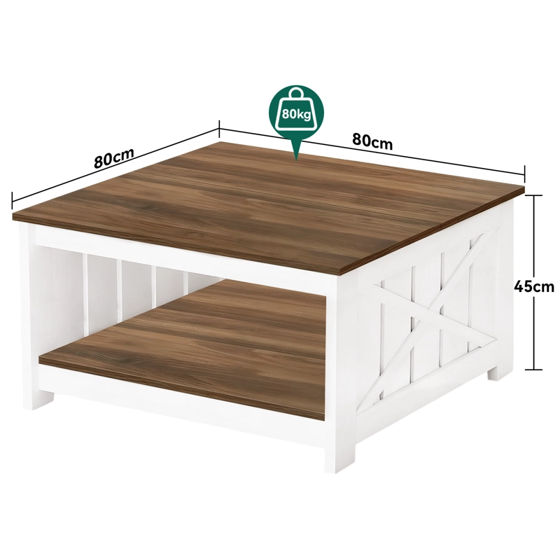 MESA DE CENTRO PARA SALA MINIMALISTAS MDF RECTANGULAR 80X80X46CM - 9