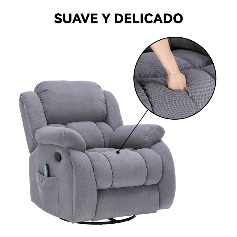 BERGER RECLINABLE CON MASAJES Y CALEFACCION TELA - 6