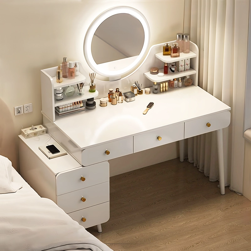 TOCADOR ESPEJO CON LUZ AJUSTABLE (100-115) X 40 X 135CM BLANCO - 2