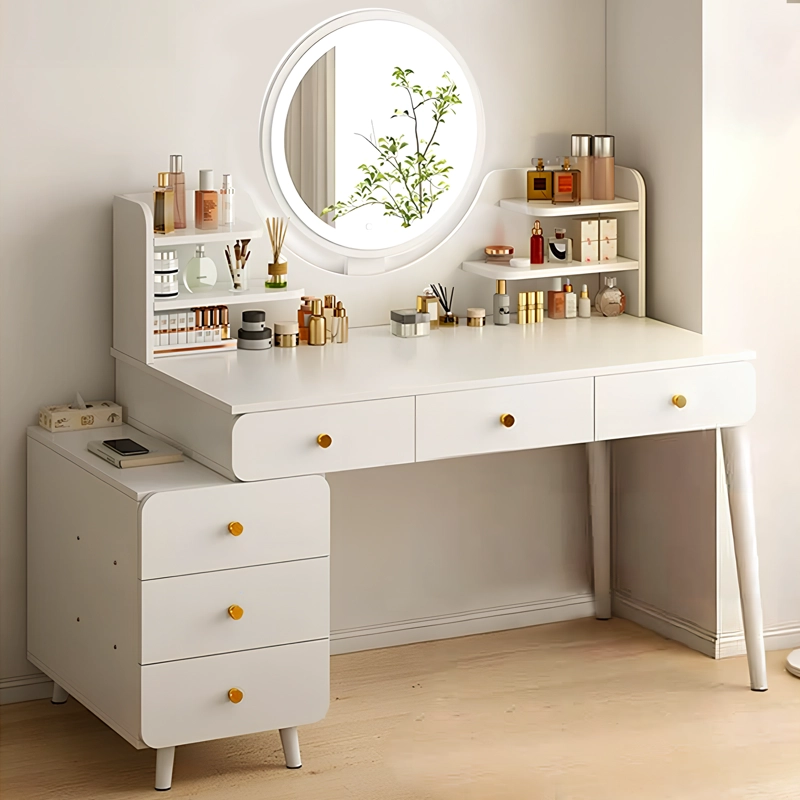 TOCADOR ESPEJO CON LUZ AJUSTABLE (100-115) X 40 X 135CM BLANCO - 3