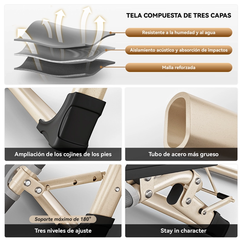 SILLA REPOSERA PLEGABLE CON ACOLCHADA DESMONTABLE PARA JARDIN PLAYA - 3