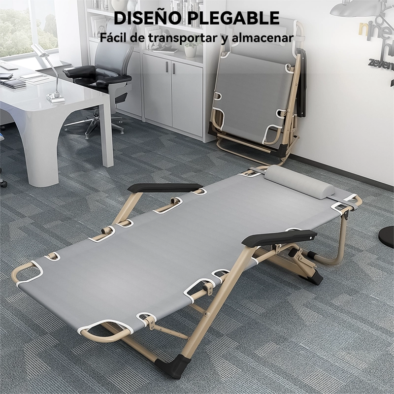 SILLA REPOSERA PLEGABLE CON ACOLCHADA DESMONTABLE PARA JARDIN PLAYA - 5