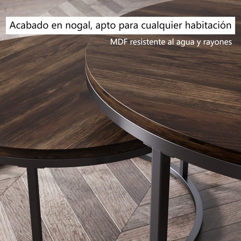 MESA DE CENTRO REDONDA KIEN 2PCS DIA 50+70 CM - 3