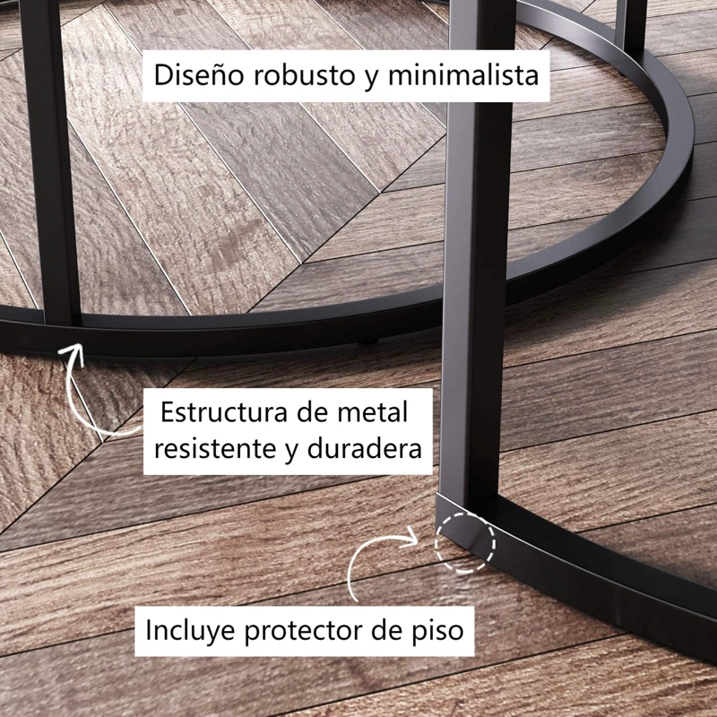 MESA DE CENTRO REDONDA KIEN 2PCS DIA 50+70 CM - 4