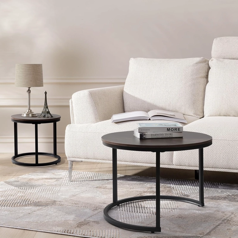 MESA DE CENTRO REDONDA KIEN 2PCS DIA 50+70 CM - 5