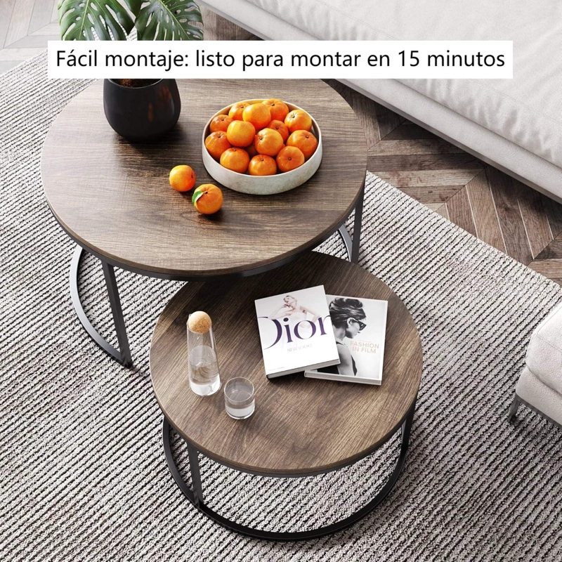 MESA DE CENTRO REDONDA KIEN 2PCS DIA 50+70 CM - 7