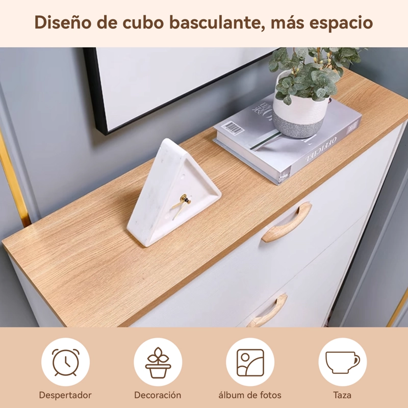 ZAPATERO ORGANIZADOR CON 3 PUERTAS Y 2 FILAS,CAPACIDAD 18 PARES - 3