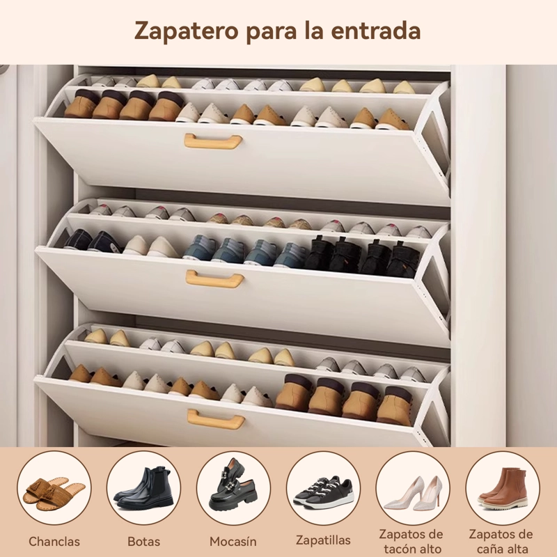 ZAPATERO ORGANIZADOR CON 3 PUERTAS Y 2 FILAS,CAPACIDAD 18 PARES - 5