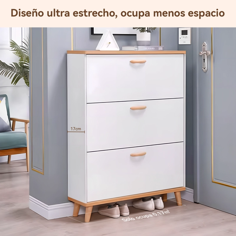 ZAPATERO ORGANIZADOR CON 3 PUERTAS Y 2 FILAS,CAPACIDAD 18 PARES - 6