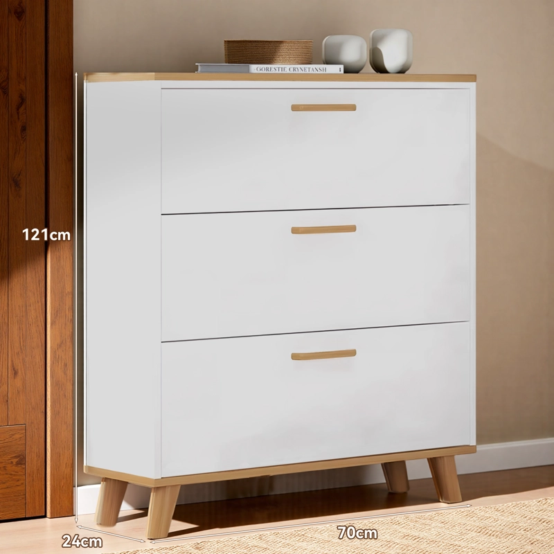 ZAPATERO ORGANIZADOR CON 3 PUERTAS Y 2 FILAS,CAPACIDAD 18 PARES - 8