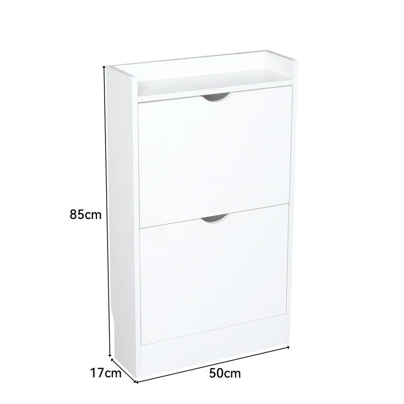 ZAPATERO ORGANIZADOR 2 PUERTAS ABATIBLES BLANCO 50X17X85 CM MODERNO - 8