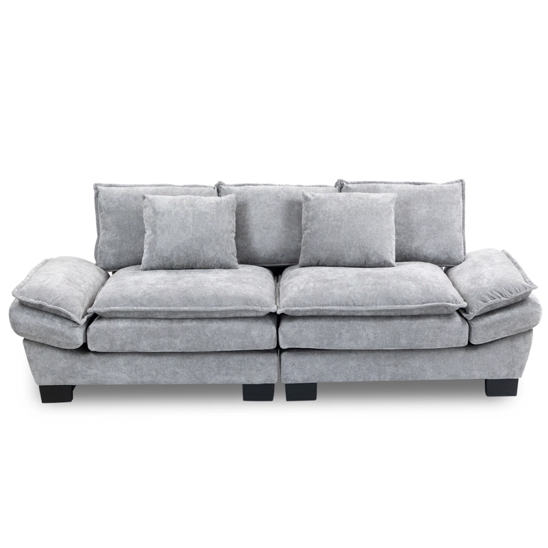 SOFA 3 CUERPOS MARIANA EN CHENILLE GRIS - 225X82X80 CM - 1