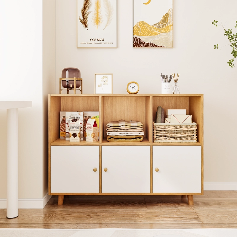 ESTANTERIA LIBRERO 3+3 PUERTAS COLOR MADERA 90 X 30 X 74 CM - 2