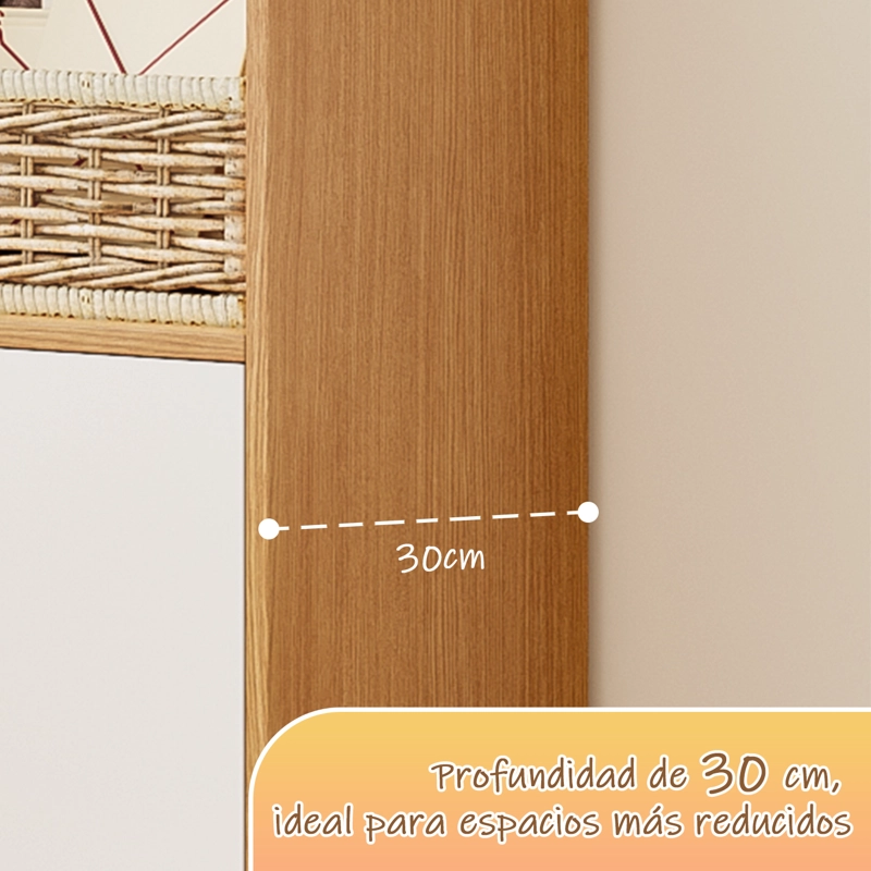 ESTANTERIA LIBRERO 3+3 PUERTAS COLOR MADERA 90 X 30 X 74 CM - 7