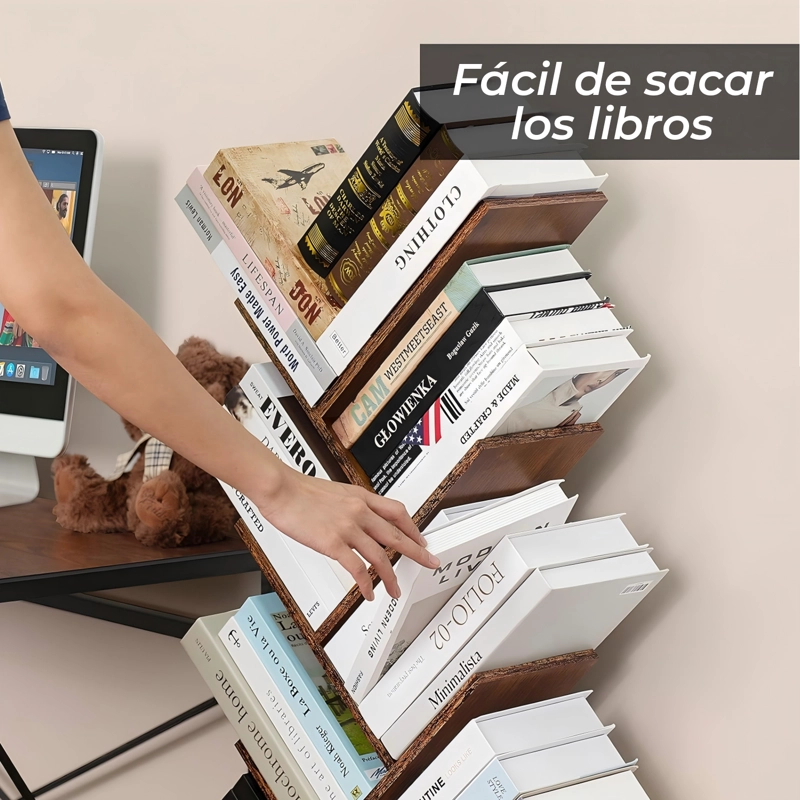 BIBLIOTECA LIBRERO DE ARBOL ORGANIZADOR DE LIBROS 120 X 37 X 20 CM - 3