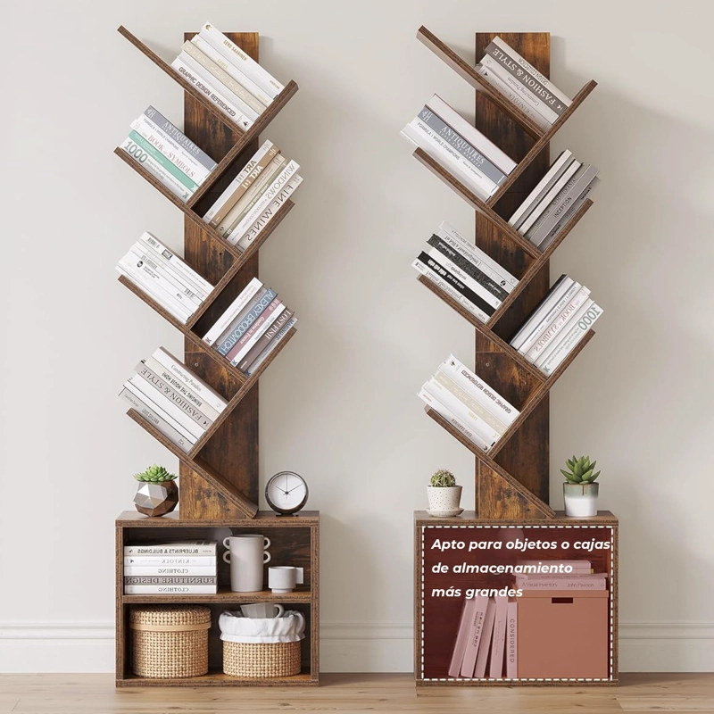 BIBLIOTECA LIBRERO DE ARBOL ORGANIZADOR DE LIBROS 120 X 37 X 20 CM - 4