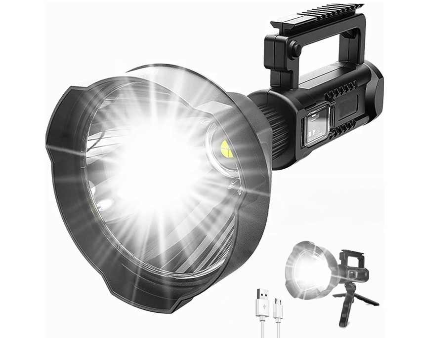 LINTERNA LED DE LARGO ALCANCE OEM RECARGABLE CON TRIPODE - 1