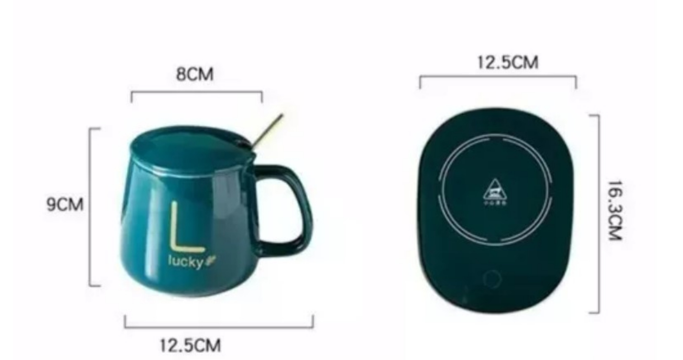 TAZA CON PORTAVASO CALE NTADOR ELÉCTRICO - EN COLOR BLANCO - 4