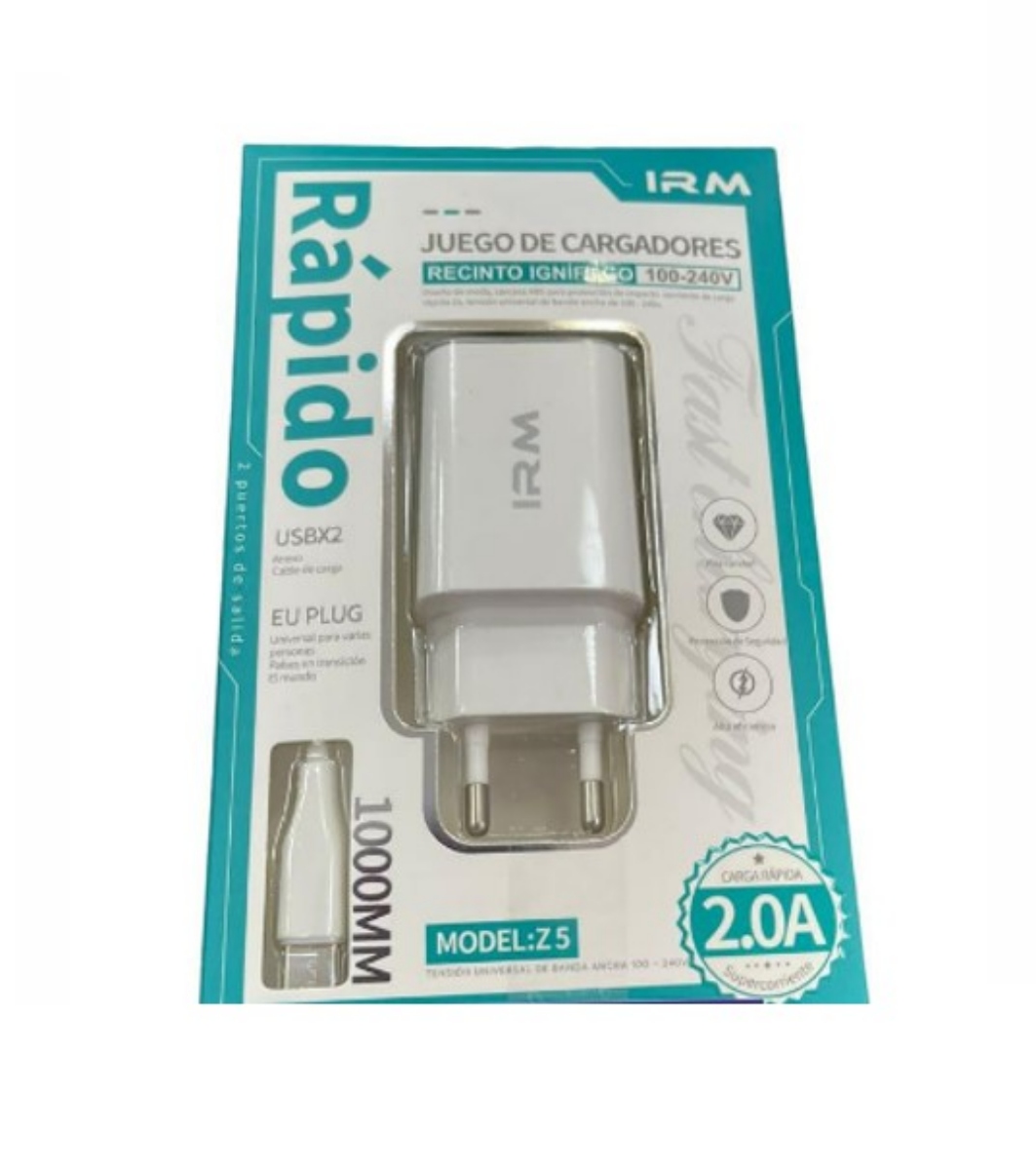 CARGADOR CON CABLE CONEXIÓN MICRO USB COMPATIBLE ANDROID - 2