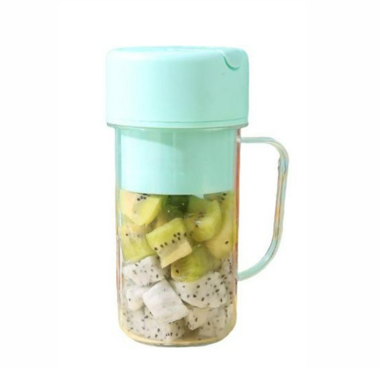 TAZA DE JUGO EXPRIMIDOR LICUADORA PORTATIL CON BOMBILLA Y ASA 340ML -VERDE - 2