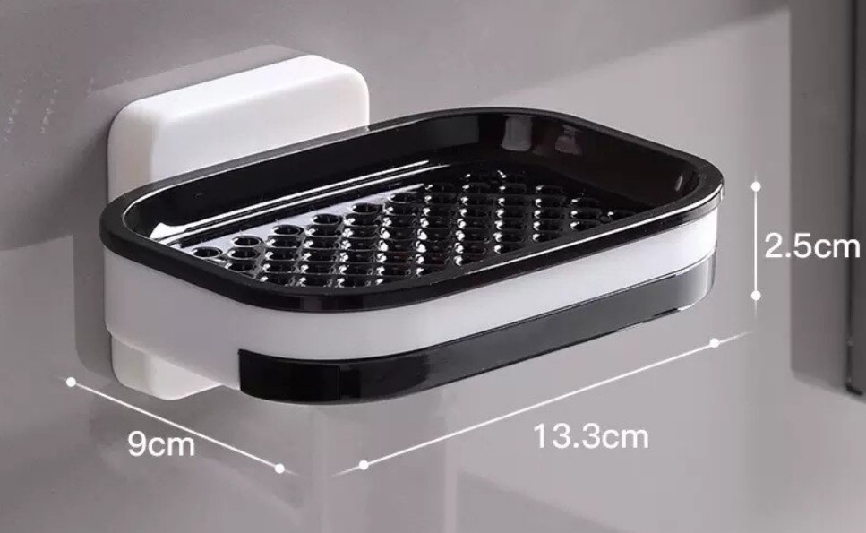 JABONERA DOBLE AUTOADHESIVA MONTADA EN LA PARED - 3