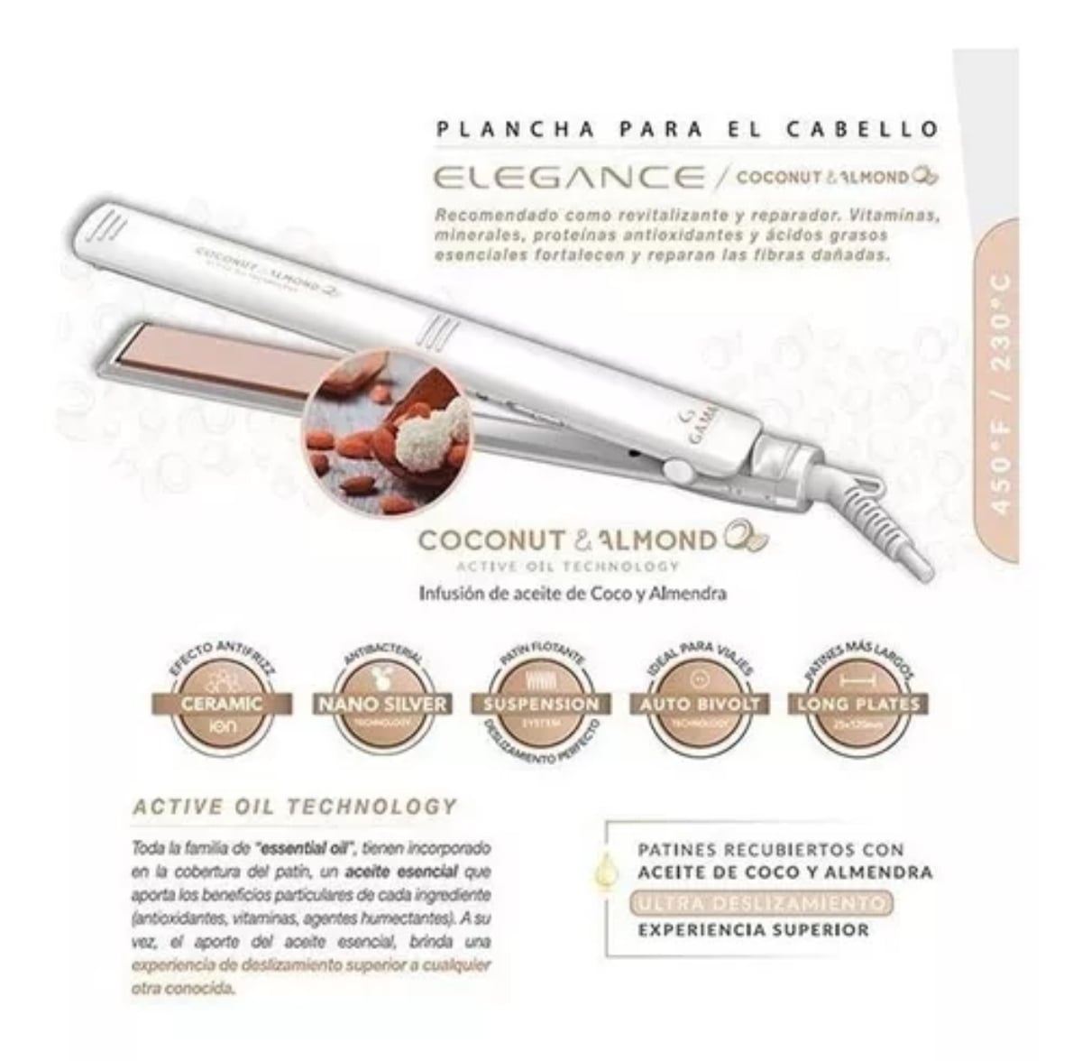 PLANCHA ALISADORA COCONUT ST GAMA - 4
