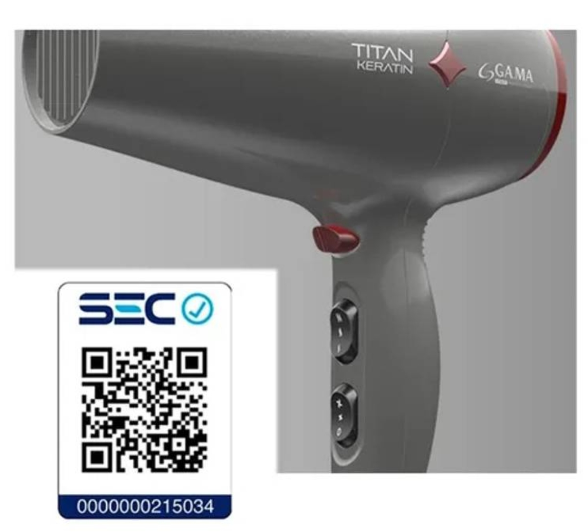 SECADOR DE PELO TITAN KERATIN 2200W GRIS GAMA - 4