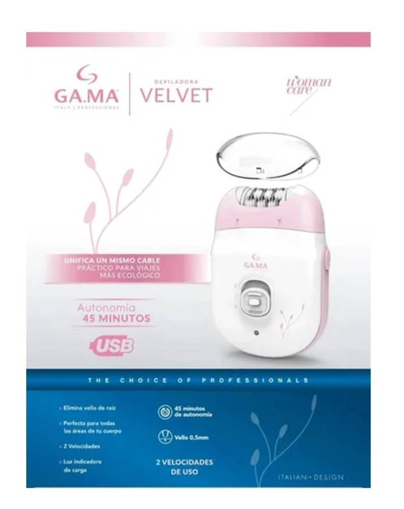 DEPILADORA DE PINZAS VELVET USB INALAMBRICA GAMA - 3