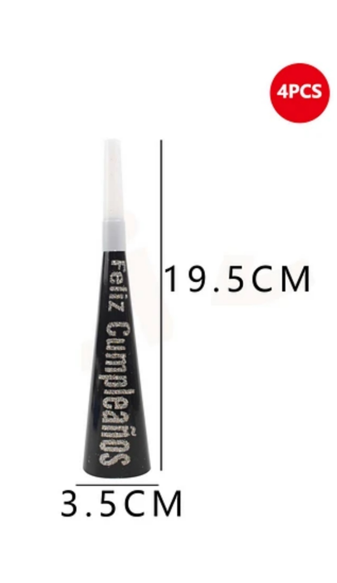 VUVUZELA DE CUMPLEAÑOS FIESTA COTILLÓN MATRIMONIO 4 PCS - 2
