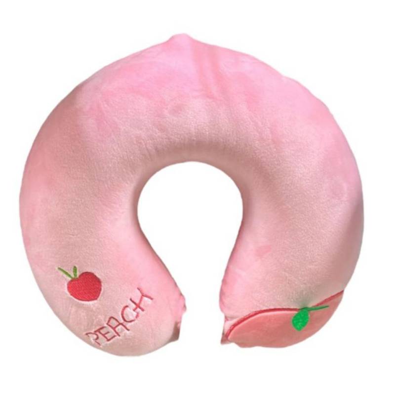 ALMOHADA COJIN CUELLO CERVICAL DE VIAJE EN AUTO - ROSA - 1
