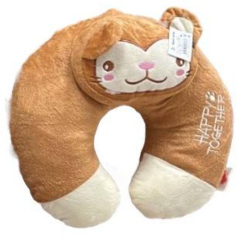 ALMOHADA COJIN CUELLO CERVICAL DE VIAJE DISEÑO ANIMAL - MARRON - 1