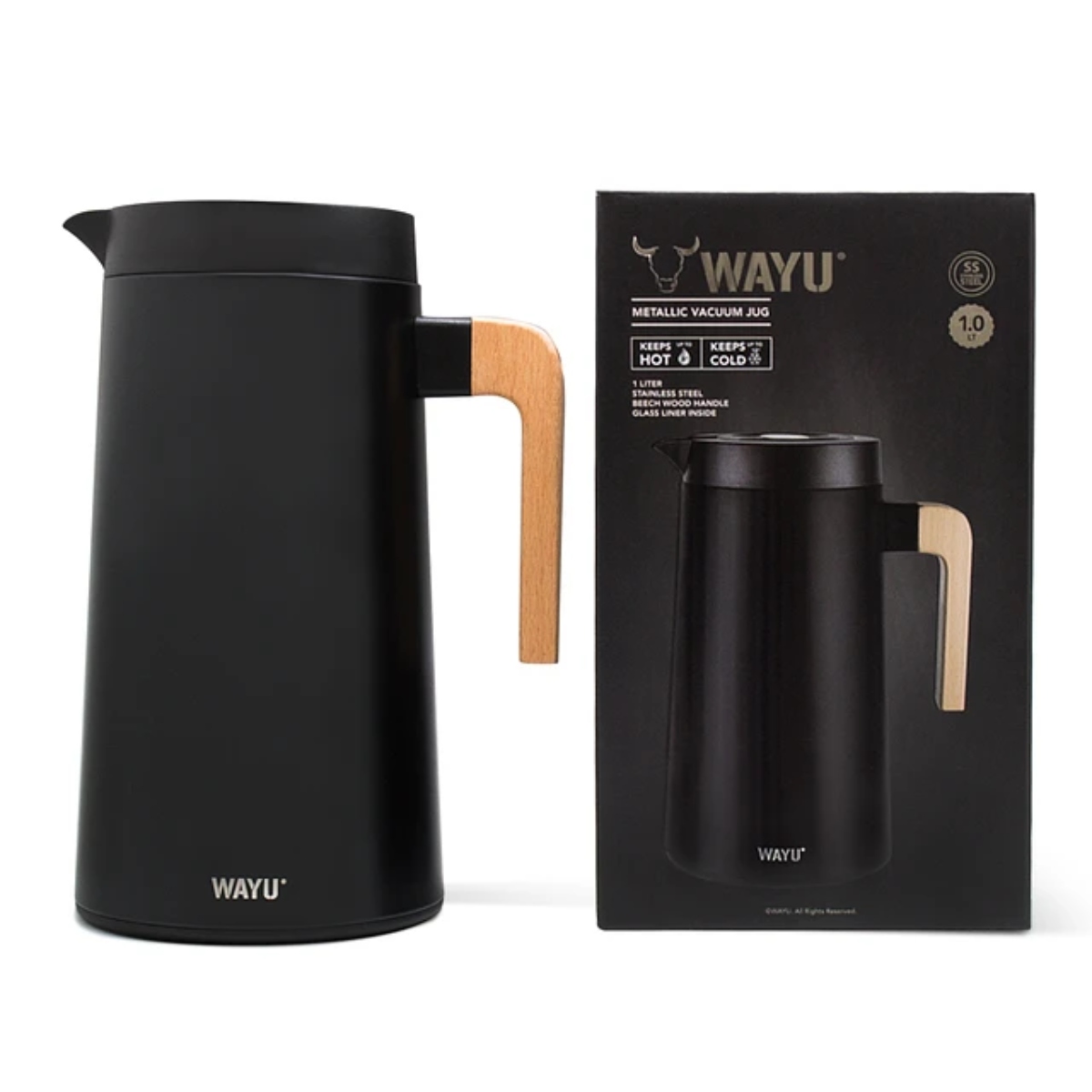 JARRA METÁLICA 1 LITRO ACERO INOXIDABLE WAYU - 1