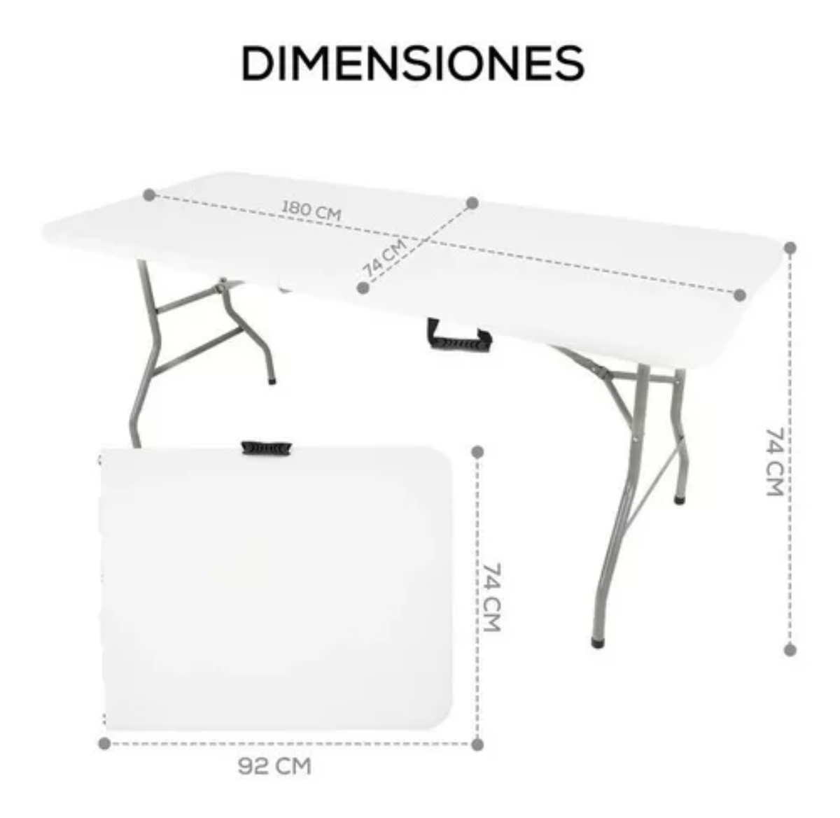 MESA PLEGABLE 1,80 METROS PARA INTRIOR O EXTERIOR - 3