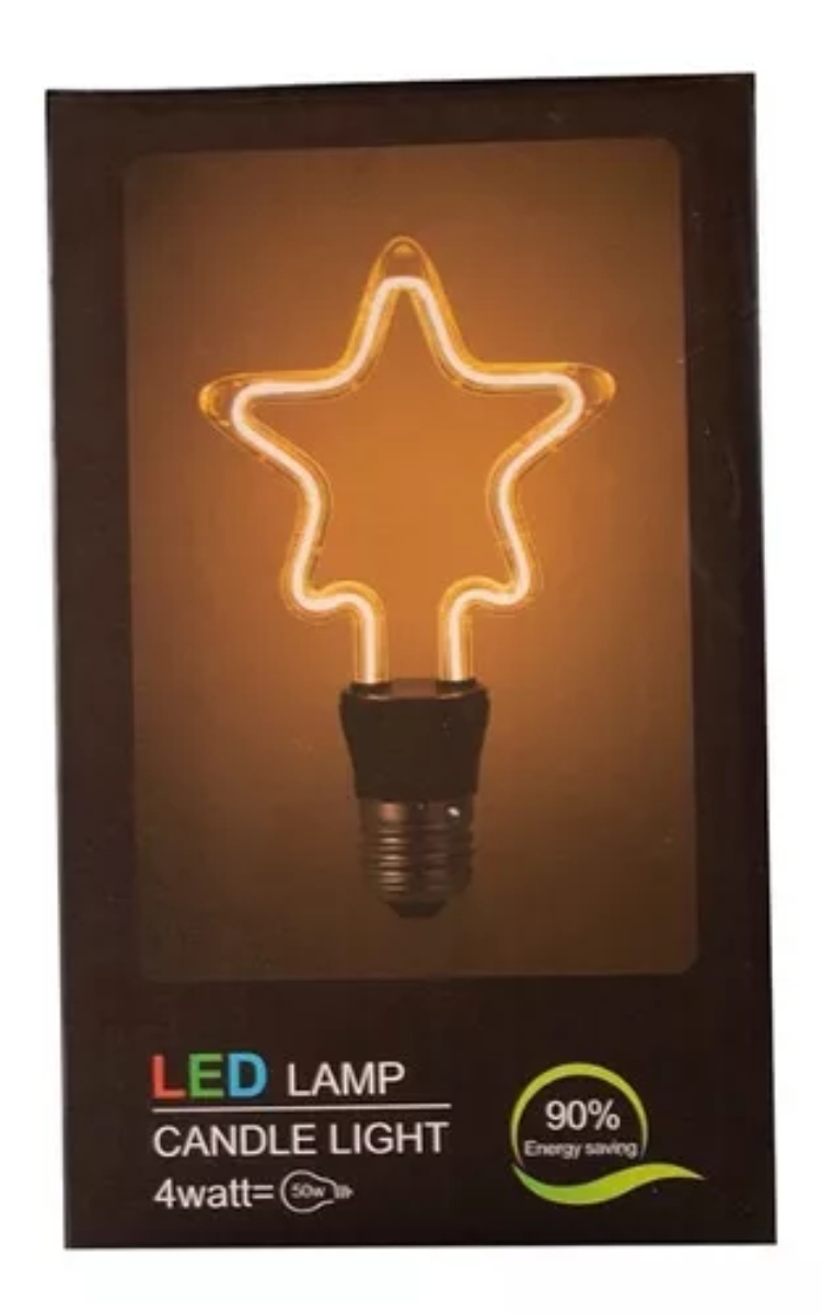 AMPOLLETA LED FIGURAS VINTAGE LAMPARA DECORACION ESTRELLA - 3