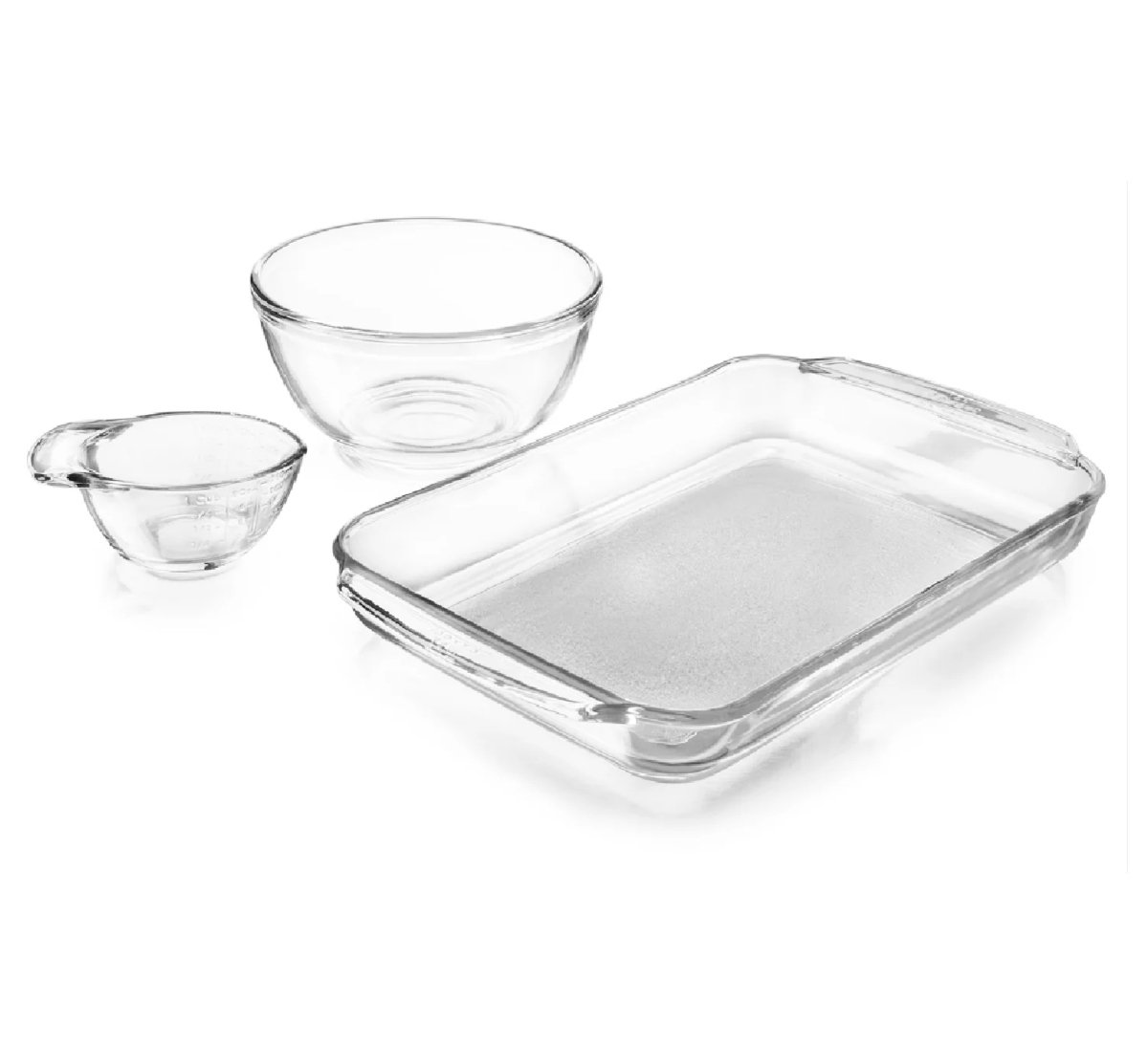 JUEGO DE POSTRE 3 PIEZAS DE VIDRIO - 1