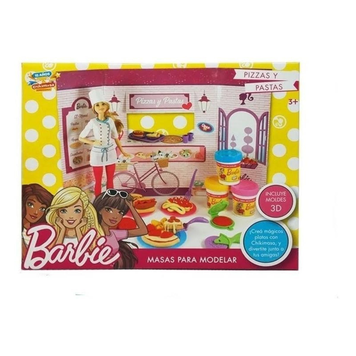 SET MASITAS MOLDEABLES BARBIE PIZZAS Y PASTAS. - 1