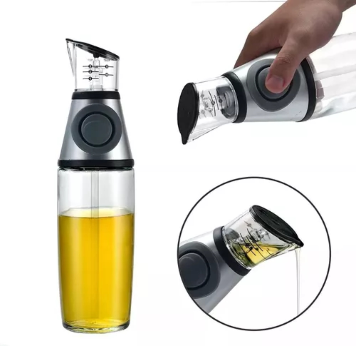 BOTELLA DISPENSADOR PARA ACEITE Y VINAGRE DE VIDRIO 500ML - 1