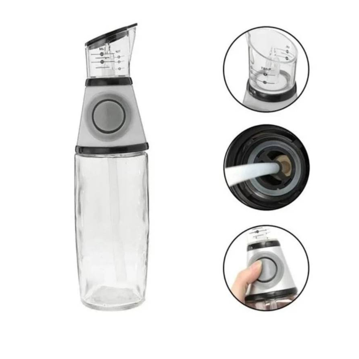 BOTELLA DISPENSADOR PARA ACEITE Y VINAGRE DE VIDRIO 500ML - 2