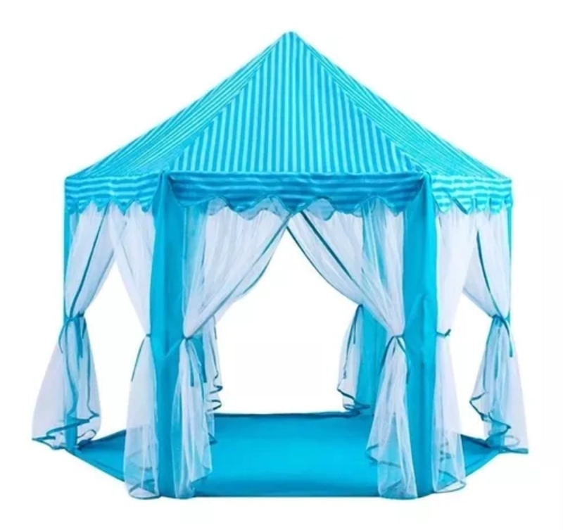 CARPA CASTILLO INFANTIL PRINCESA JUGUETE PORTATIL CON TULL AZUL - 1