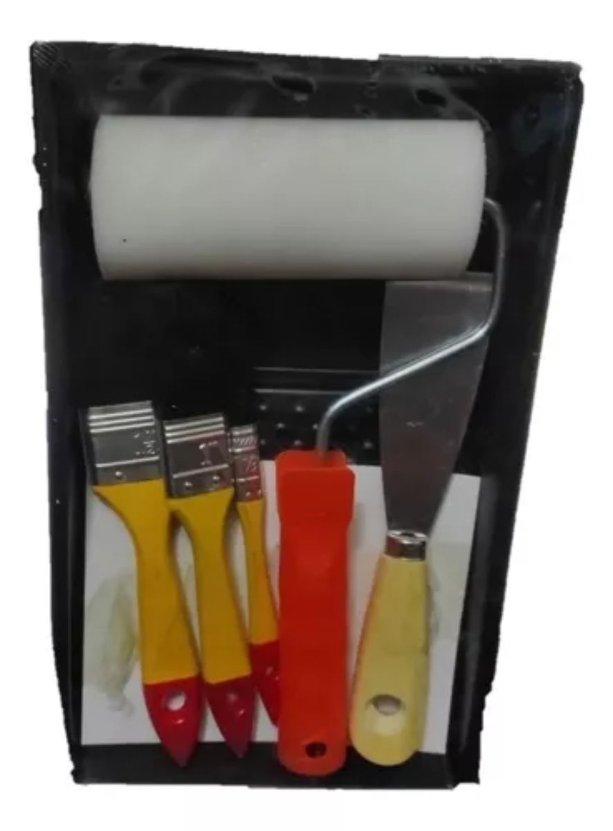 SET PINTURA OEM 1 BANDEJA + 3 BROCHAS + 1 RODILLO + ESPÁTULA - 2