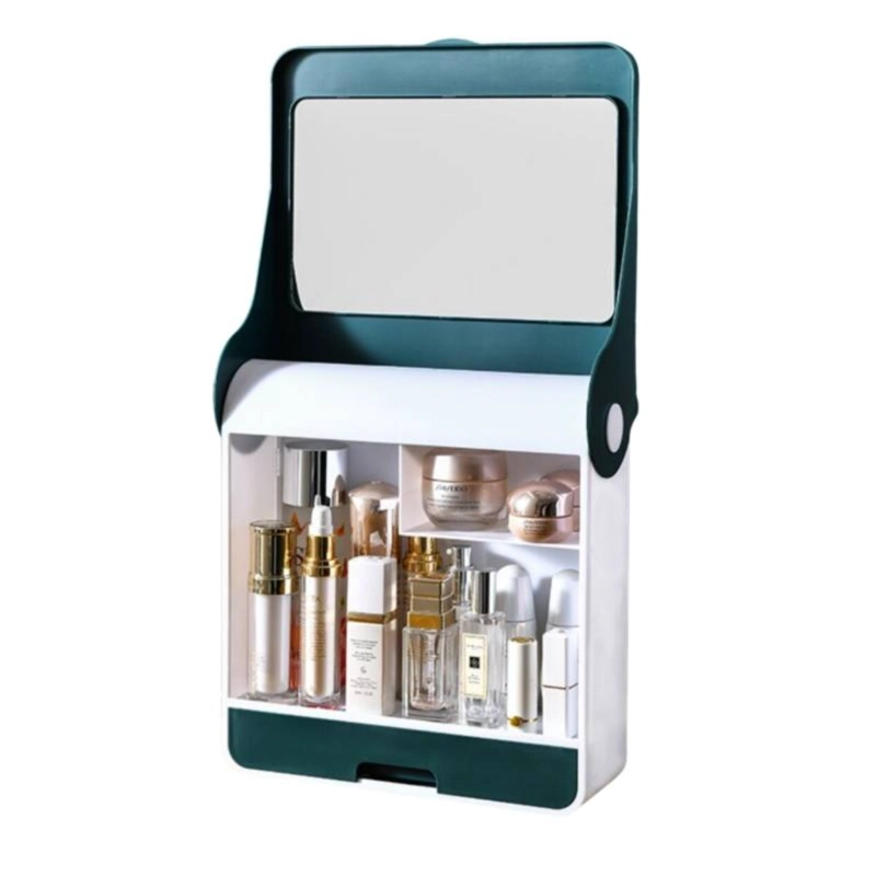 CAJA ORGANIZADOR DE COSMÉTICOS MAQUILLAJE CON ESPEJO - 1